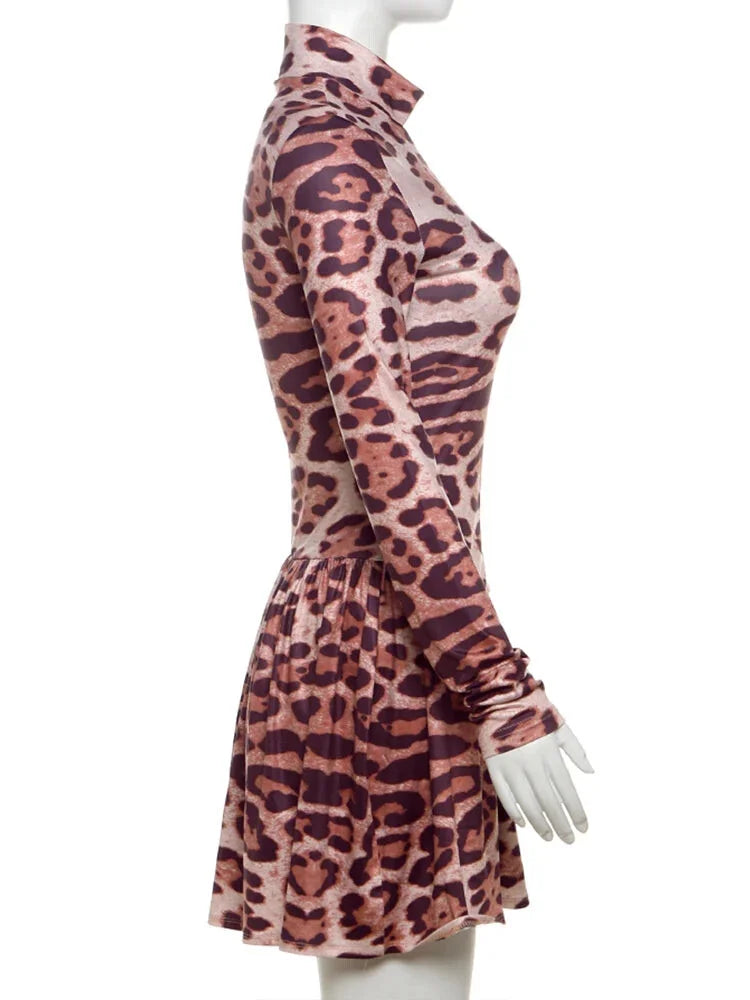 Mini Dresses- Fierce and Flirty Leopard Mini Dress- - IndioGear.com