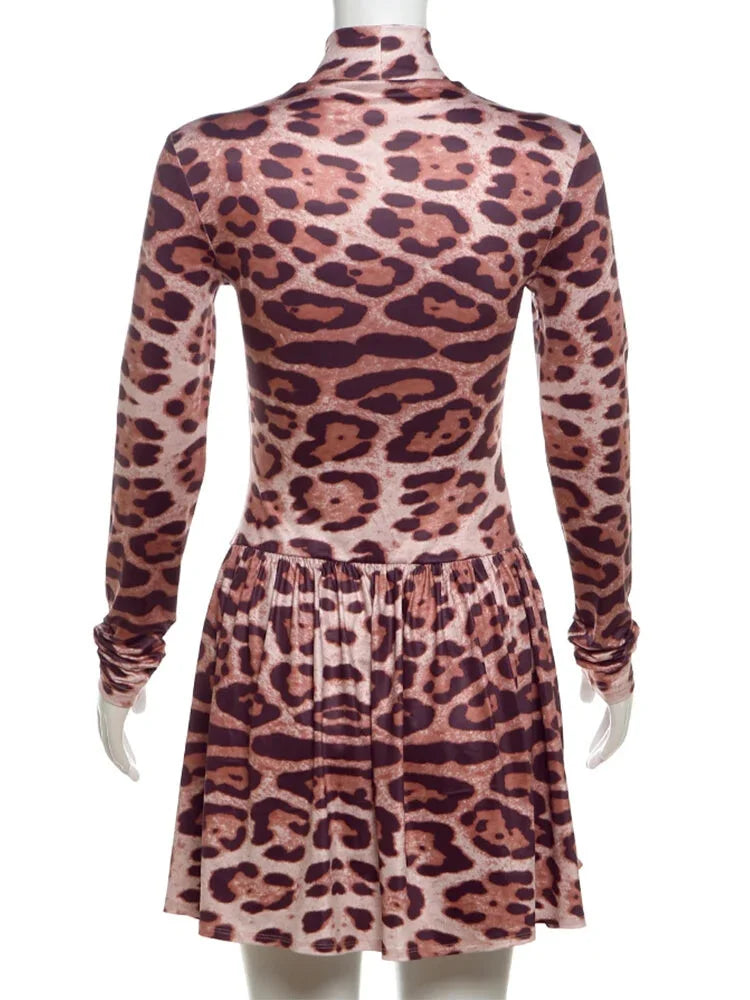 Mini Dresses- Fierce and Flirty Leopard Mini Dress- - IndioGear.com