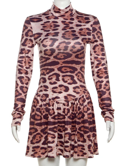 Mini Dresses- Fierce and Flirty Leopard Mini Dress- - IndioGear.com