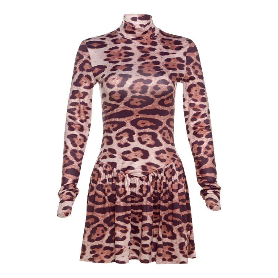 Mini Dresses- Fierce and Flirty Leopard Mini Dress- - IndioGear.com