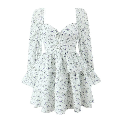 Mini Dresses- Floral Romance Mini Dress – Boho Chic- - IndioGear.com