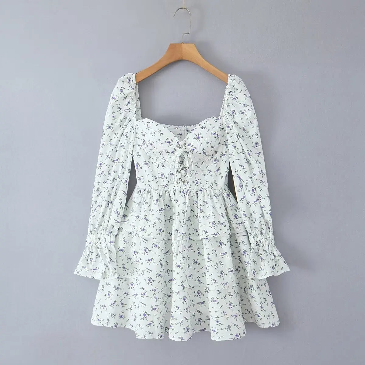 Mini Dresses- Floral Romance Mini Dress – Boho Chic- - IndioGear.com