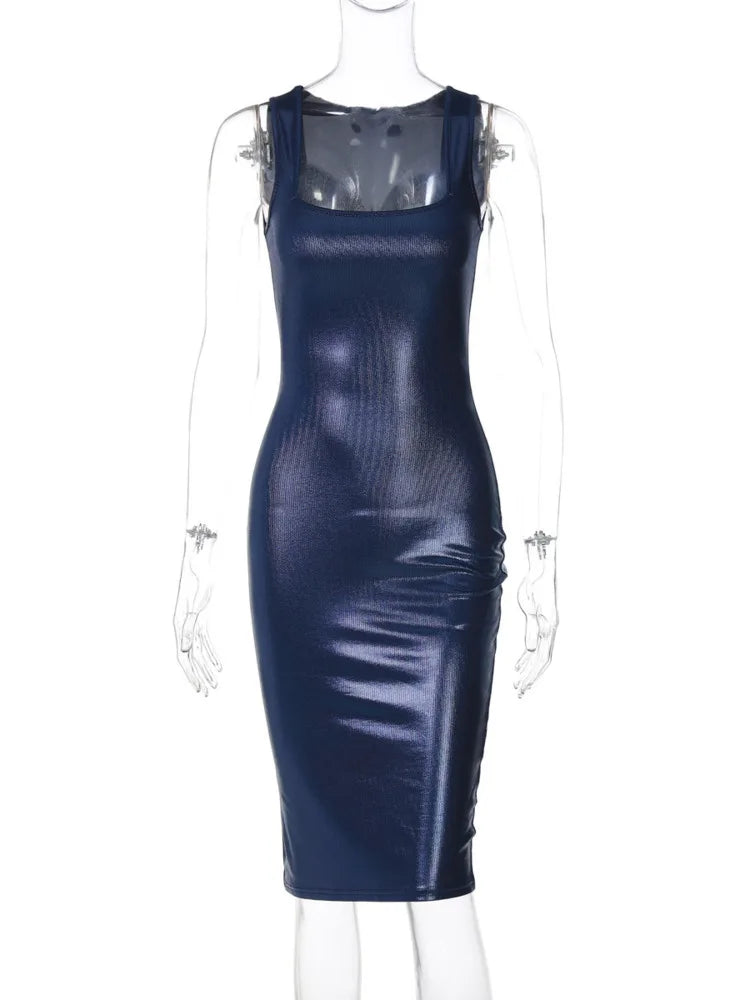 Mini Dresses- Metallic Sparkle Bodycon Event Dress- - IndioGear Women Clothing