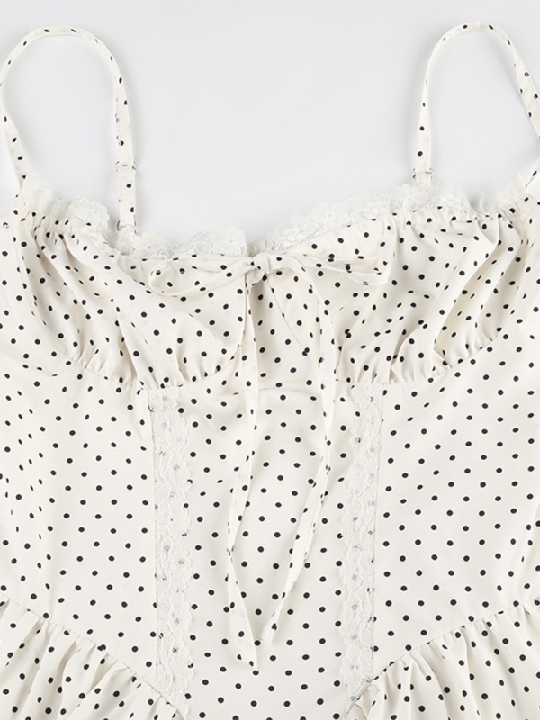 Mini Dresses- Polka Dot Sweetheart Mini Dress- - IndioGear.com