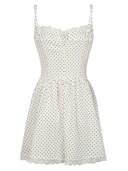 Mini Dresses- Polka Dot Sweetheart Mini Dress- - IndioGear.com