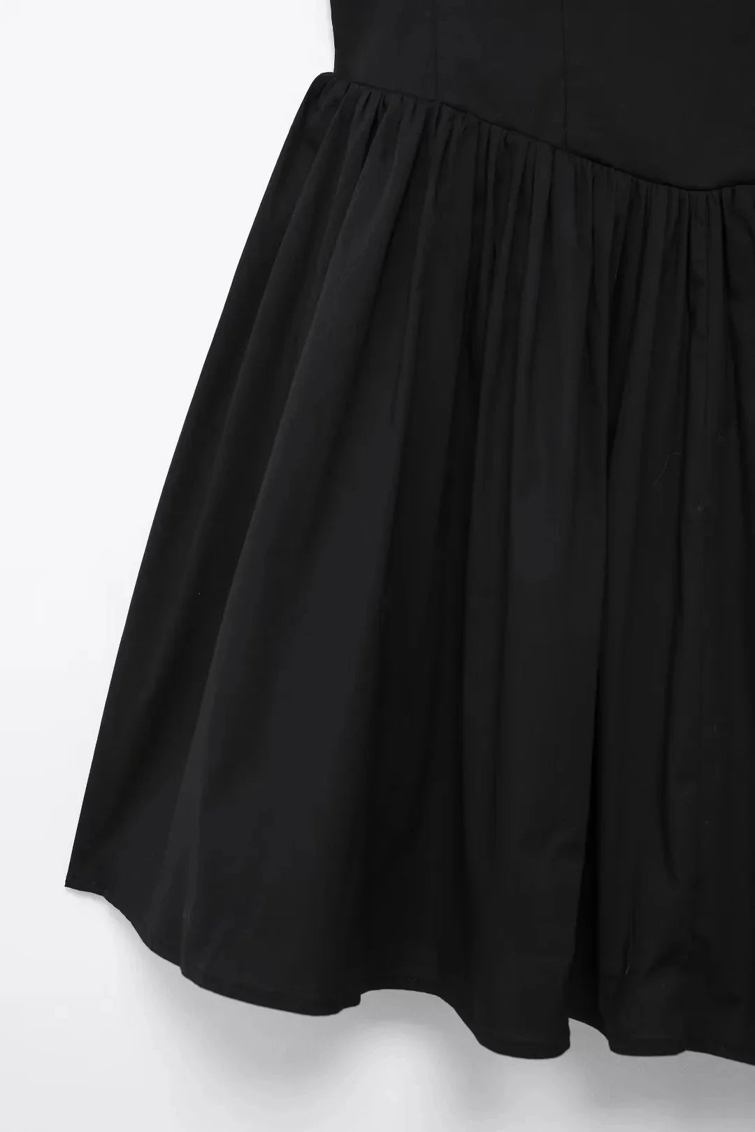 Mini Dresses- Pleated Fit & Flare Black Dress for Summer- - IndioGear.com