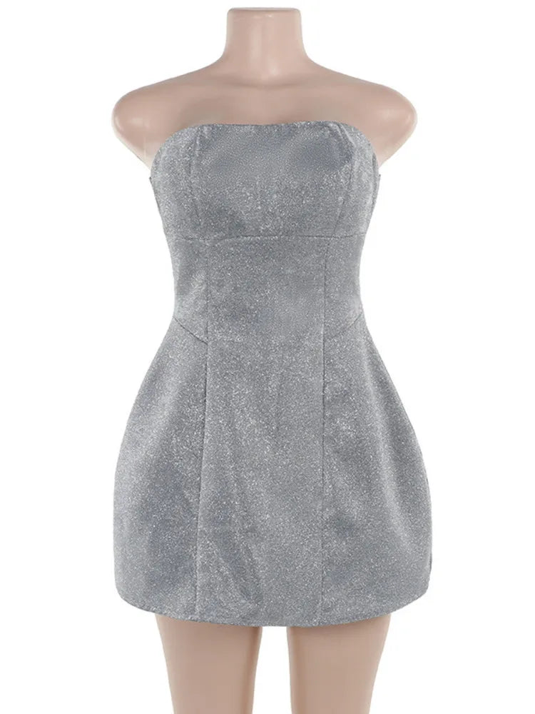 Mini Dresses - Twilight Bow-Back Sparkle Mini Dress