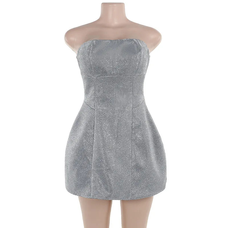 Mini Dresses - Twilight Bow-Back Sparkle Mini Dress