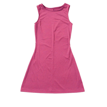 Mini Dresses- Woman Solid Essential A-Line Sleeveless Mini Dress- - IndioGear.com