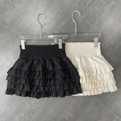 Festival Tiered Layered Skirt with Smocked Waist for Women