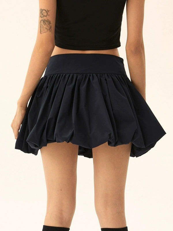 Mini Skirts- Flared Pleated Mini Skirt- - IndioGear Women Clothing