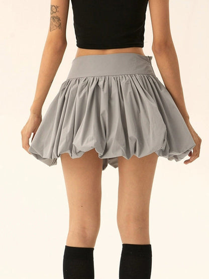 Mini Skirts- Flared Pleated Mini Skirt- - IndioGear Women Clothing