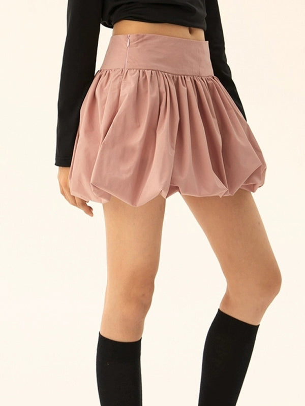 Mini Skirts- Flared Pleated Mini Skirt- - IndioGear Women Clothing