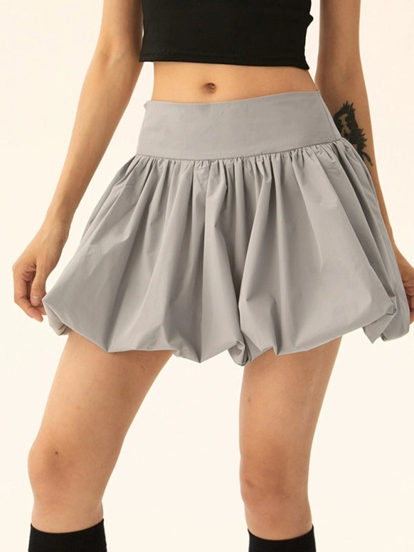 Mini Skirts- Flared Pleated Mini Skirt- - IndioGear Women Clothing