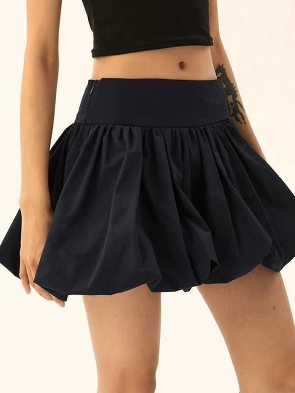 Mini Skirts- Flared Pleated Mini Skirt- - IndioGear Women Clothing