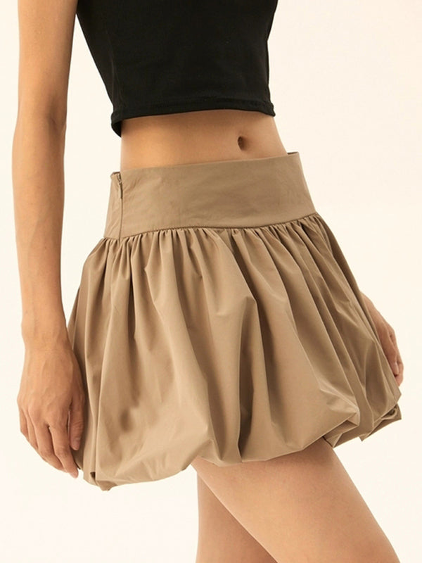 Mini Skirts- Flared Pleated Mini Skirt- - IndioGear Women Clothing