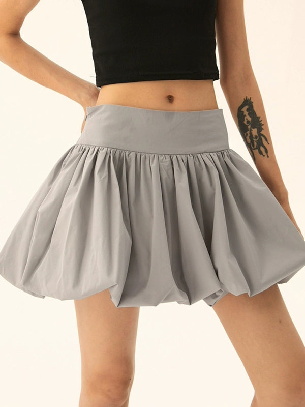 Mini Skirts- Flared Pleated Mini Skirt- - IndioGear Women Clothing