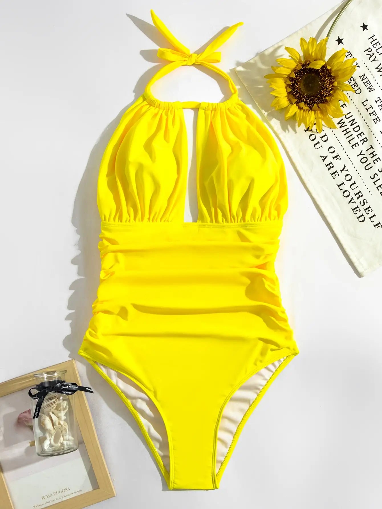 Monokini Swimwears- Pool Party Ruched Monokini-suit- - IndioGear Women Clothing