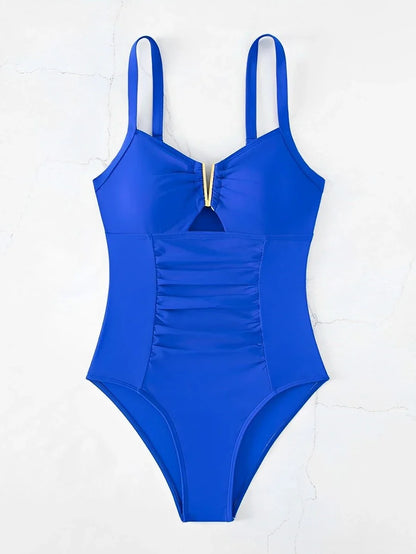 Monokini Swimwears- Sun-Siren Ruched Monokini- - IndioGear Women Clothing