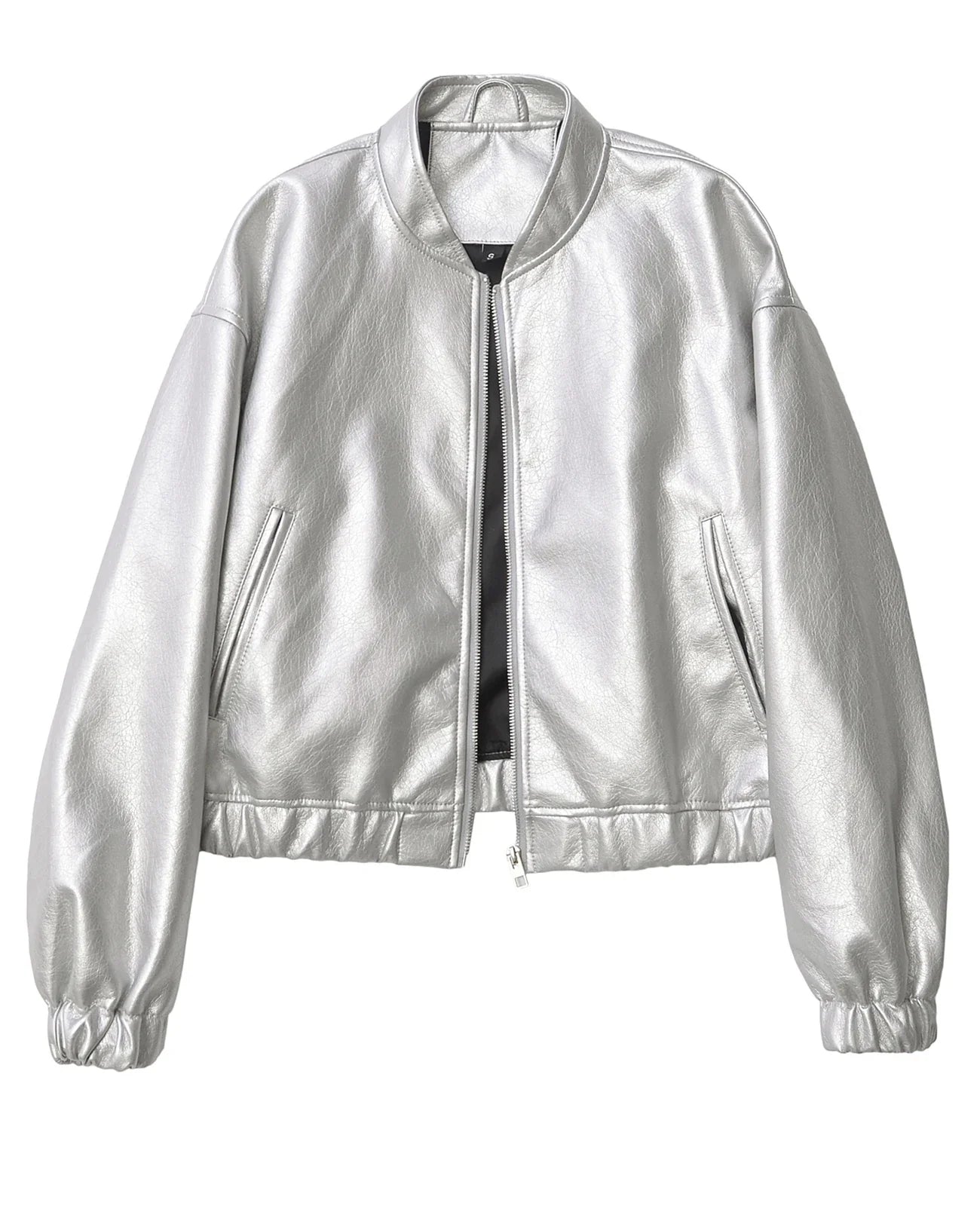 Moto Jackets- Metallic Bomber Silver Pilot Jacket- - IndioGear.com