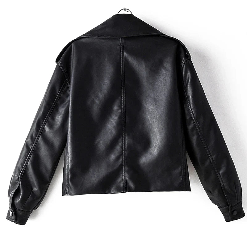 Moto Jackets- Must-Have Cropped Biker Leather Jacket for Women- - IndioGear.com