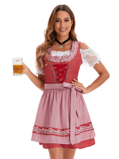 Oktoberfest Dress- Oktoberfest Queen Classic German Beer Maid Costume- Pink- IndioGear.com