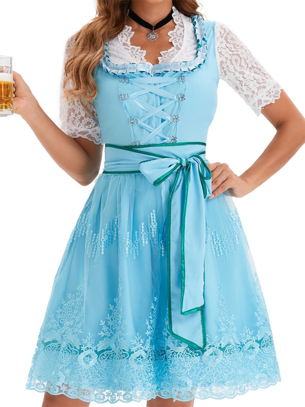 Oktoberfest Dresses- Authentic Dirndl Dress Bavarian Elegant Outfit for Oktoberfest- - IndioGear.com