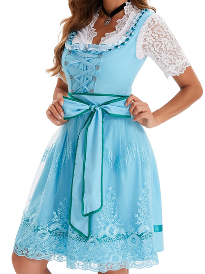 Oktoberfest Dresses- Authentic Dirndl Dress Bavarian Elegant Outfit for Oktoberfest- - IndioGear.com