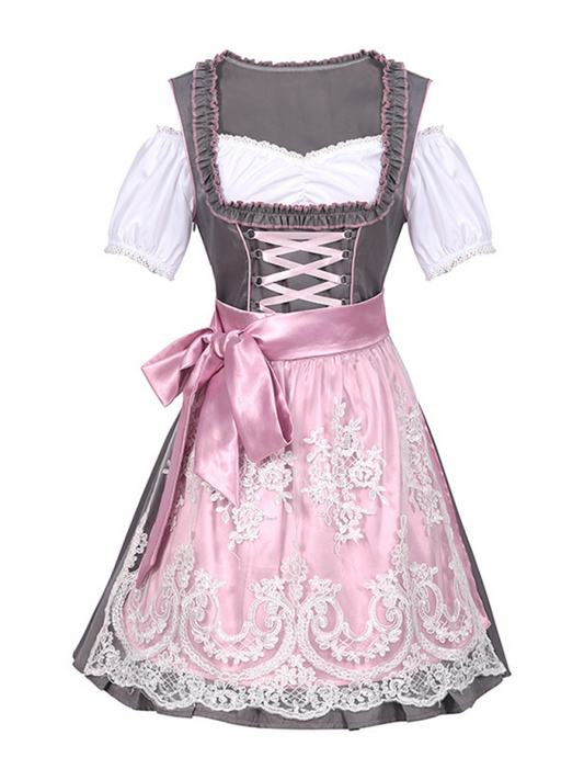 Oktoberfest Dresses- Elegant Oktoberfest Dress for Women Bavarian Outfit- Pink- IndioGear.com