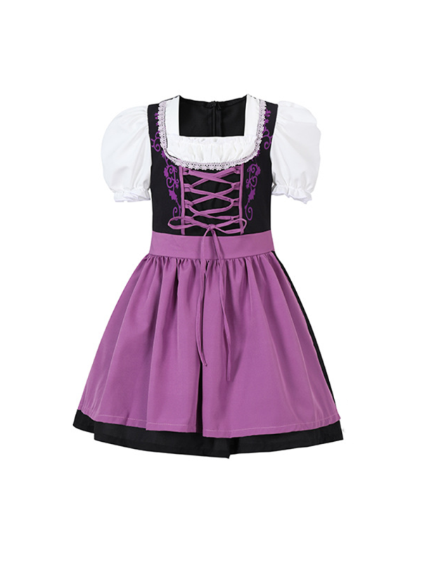 Oktoberfest Dresses- Little Lavender Kid’s Bavarian German Maid Costume Dress- - IndioGear.com