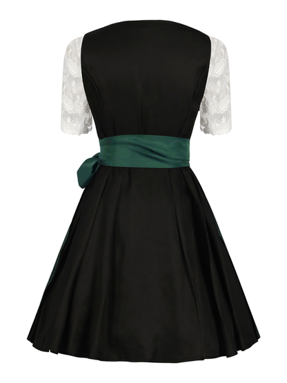 Oktoberfest Dresses- Women’s Green Oktoberfest Dress Embroidery Maid Outfit- - IndioGear.com