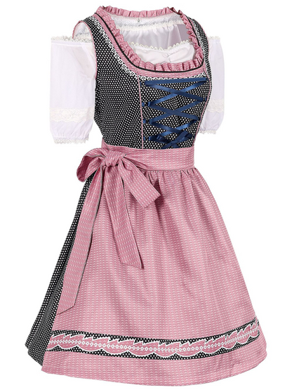 Oktoberfest Dresses- Women’s Pink Oktoberfest Dress Bavarian Beer Maid Outfit- - IndioGear.com