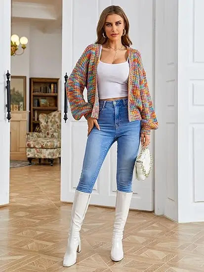 Open Front Cardigans- Chic Chunky Knit Throw-On- - IndioGear.com