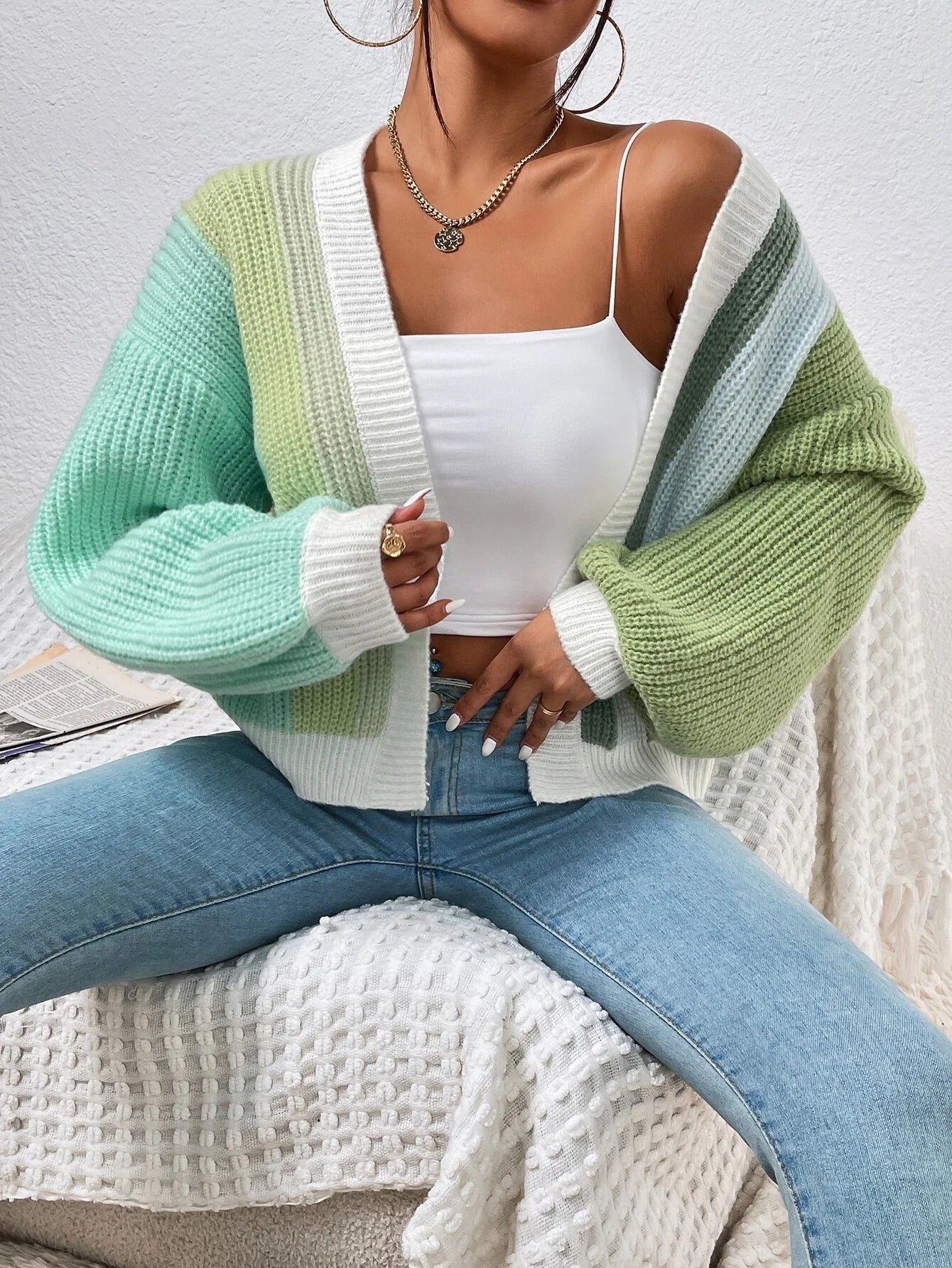 Open Front Cardigans- Chic Chunky Knit Throw-On- - IndioGear.com