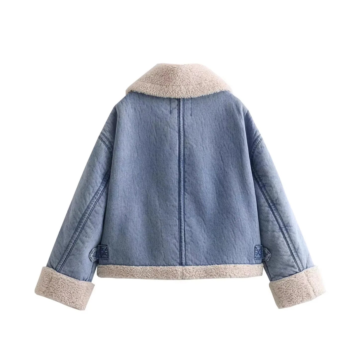 Outerwear- Women's Winter Fleece-Lined Denim Jacket- - IndioGear.com