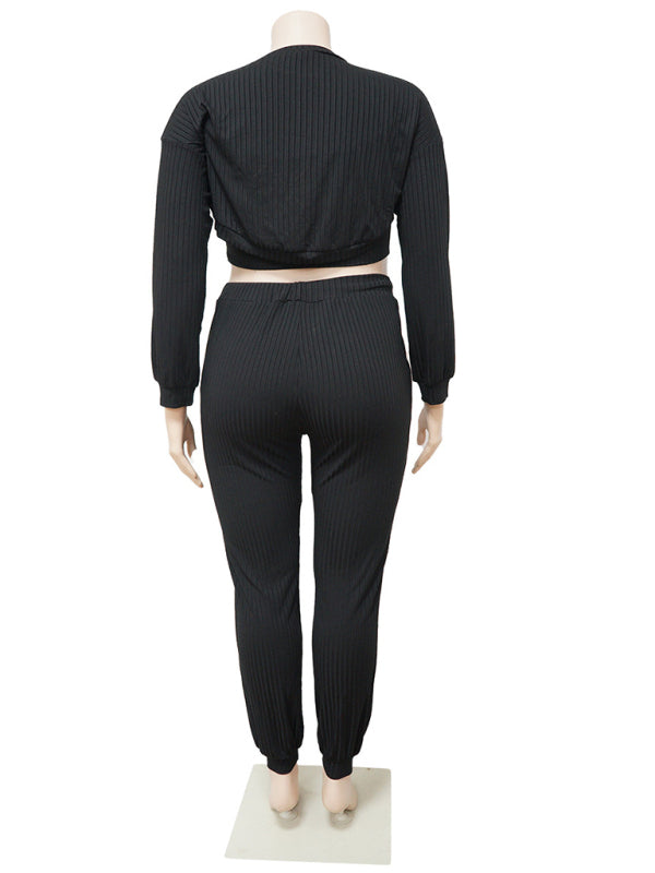 Outfit Set- All-Occasion 3 Piece Bolero & Pencil Pants & Crop Top Set- - IndioGear Women Clothing