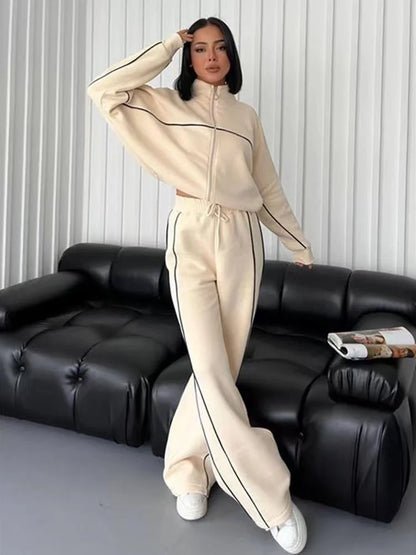 Outfit Sets- Athleisure Sweat 2-Piece Set Sweatshirt & Lounge Pants- - IndioGear.com