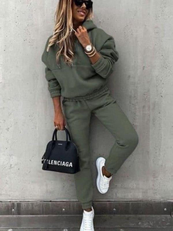 Outfit Sets- Hoodie & Sweatpants Set 2 Piece Pencil Pants and Sweatshirt- - IndioGear Women Clothing