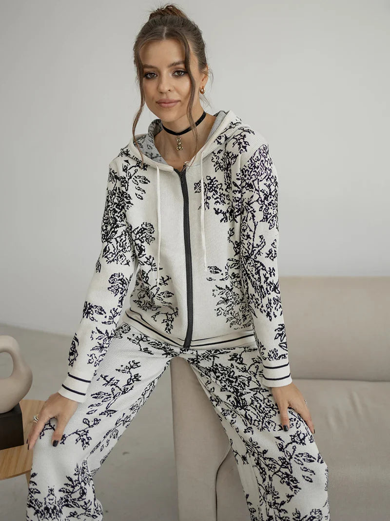 Outfit Sets- Iconic Vines Print Hoodies & Pants Matching Outfits Set- - IndioGear.com