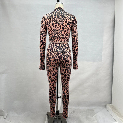 Outfit Sets- Animal Pattern Top and Leggings- - IndioGear