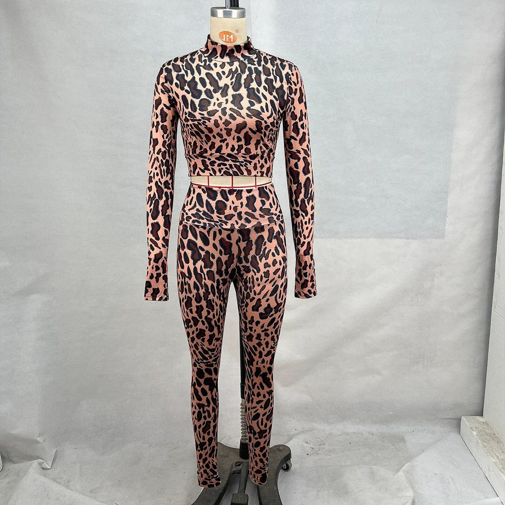 Outfit Sets- Animal Pattern Top and Leggings- - IndioGear