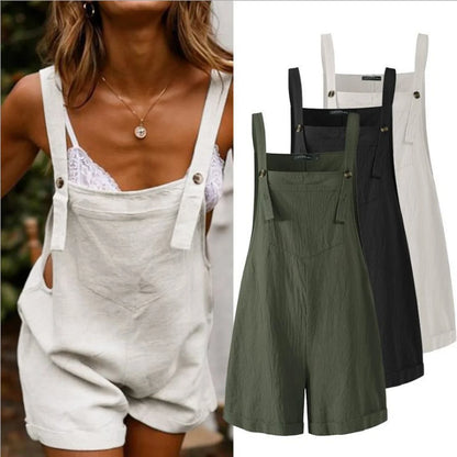 Overalls- Solid Lounge Summer Overalls Playsuit for Women- - IndioGear.com