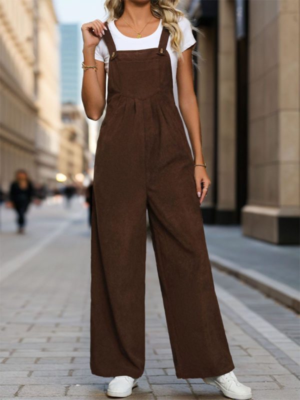 Overalls- Women Adjustable Playsuit Fall Solid Overalls- - IndioGear.com