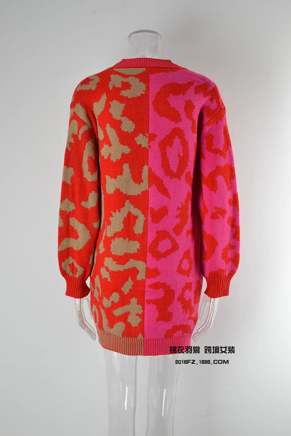 Oversized Cardigans - Chic Predator Print Cardigan