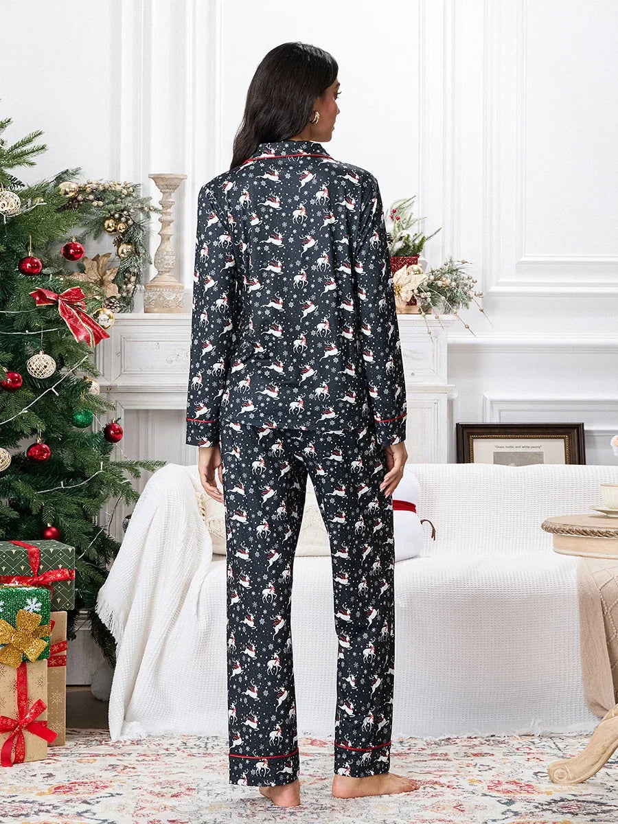 Pajamas- Christmas Pajama Reindeer Loungewear 2-Piece Shirts & Pants- - IndioGear.com