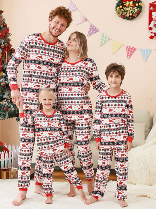 Pajamas Family Set- Christmas Family Bear Pajamas Set- Red- IndioGear.com