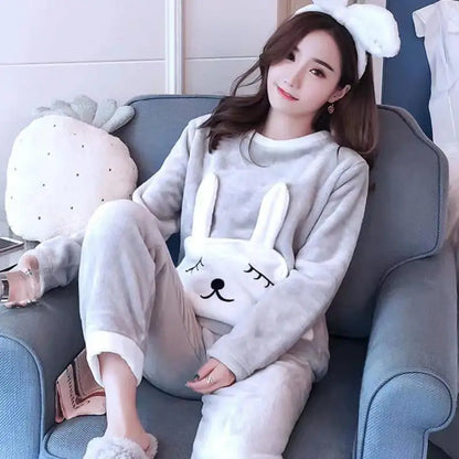 Pajamas - Fleece Loungewear 2 Piece Set Checkered Winter Pajamas