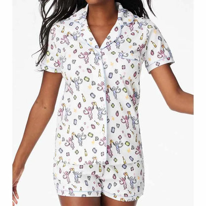 Pajamas Set- Bunny Print Pajamas – 2-Piece Shorts & Shirt Set- Pattern9- IndioGear.com