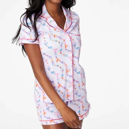 Pajamas Set- Bunny Print Pajamas – 2-Piece Shorts & Shirt Set- Pattern11- IndioGear.com