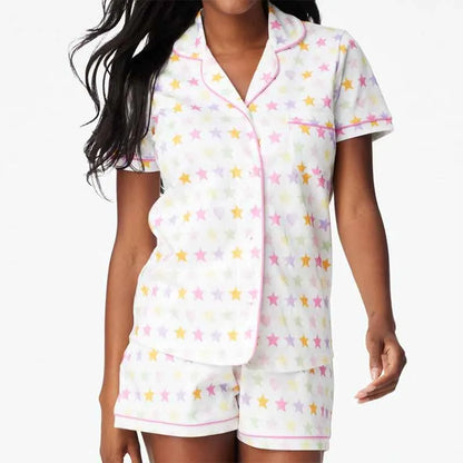 Pajamas Set- Bunny Print Pajamas – 2-Piece Shorts & Shirt Set- Pattern10- IndioGear.com